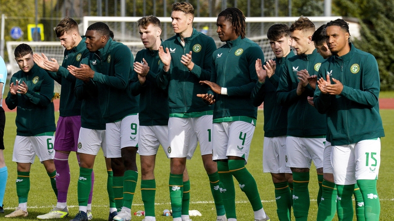 The Republic of Ireland Under-21 side before last month's qualifier with Latvia