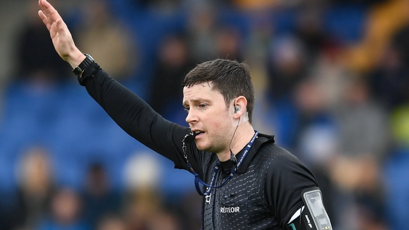 Barry Tiernan was knocked to the ground shortly after blowing the final whistle