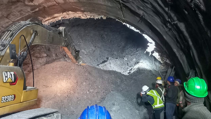 The under-construction road tunnel collapsed in the northern Himalayan state of Uttarakhand on Sunday