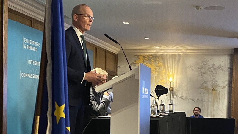Simon Coveney speaking at the Fine Gael conference in Maynooth