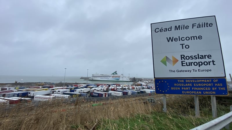 The nine people were found in a container at Rosslare Europort (file image)