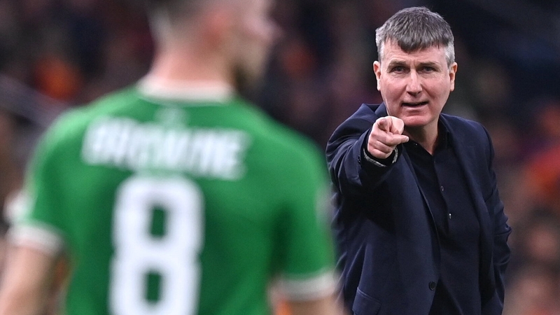 Stephen Kenny watching on from the sidelines in Amsterdam