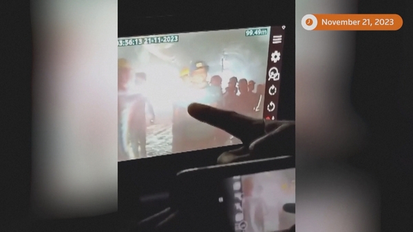 The trapped men are seen on camera for the first time in ten days
