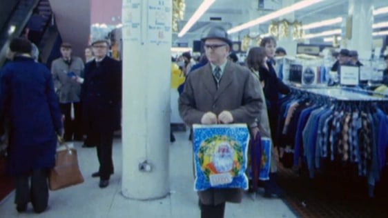 Christmas shopping in Clery's department store in Dublin, 1978.