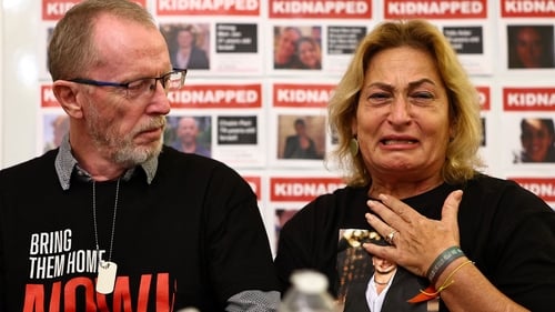 Dubliner Thomas Hand, whose daughter Emily is believed kidnapped by Hamas, and Orit Meir, whose son Almog Meir was taken by Hamas