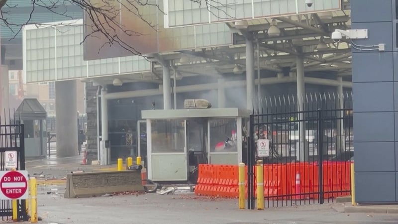 Investigators are at the scene of the explosion at the Rainbow Bridge