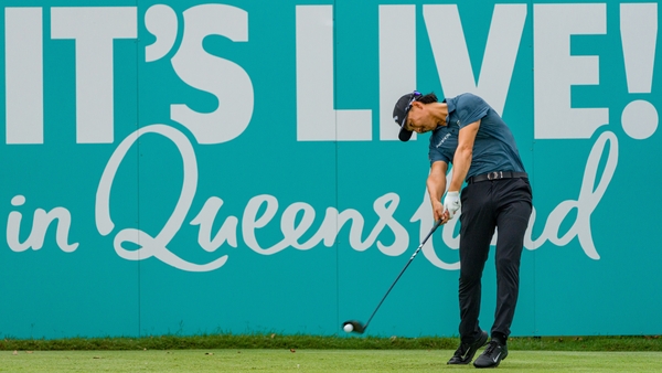 Min Woo Lee on the tee