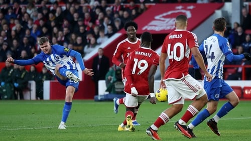 Evan Ferguson curls home against Nottingham Forest