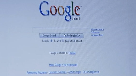 Google Ireland search screen in 2008