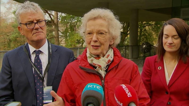 Former president of Ireland Mary Robinson, centre, was speaking at a climate conference in UCC (file photo)
