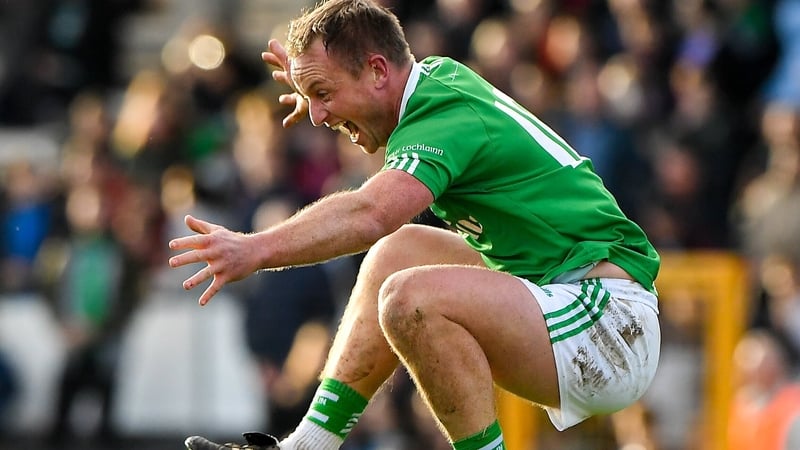 O'Loughlin Gaels captain Mark Bergin celebrates at the full-time whistle in the Kilkenny county final