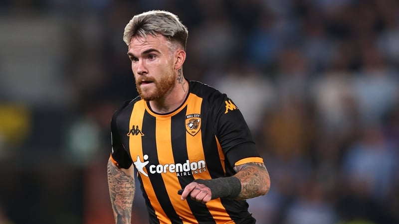 Ireland forward Aaron Connolly was a second-half substitute for Hull