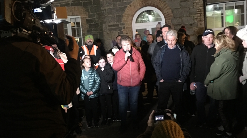 A gathering outside the hotel last week (Photo: Ocean FM)