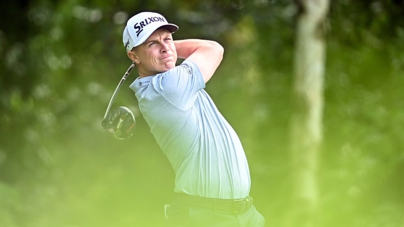 Conor Purcell will begin his third round in a tie for 27th, eight shots adrift of leader Min Woo Lee