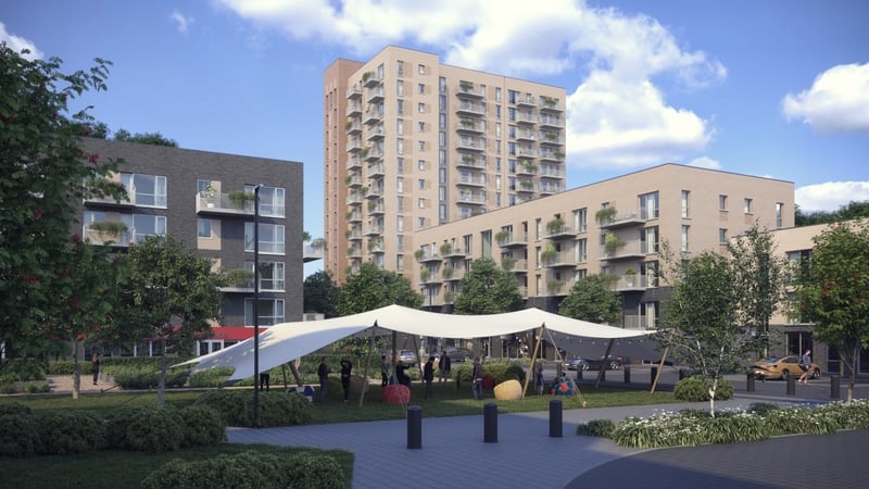 An artist's impression of what the completed development would look like