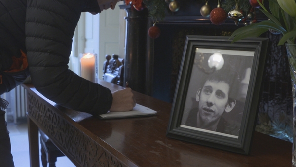 Crowds gathered at the Mansion House to sign the book of condolence for the Pogues frontman