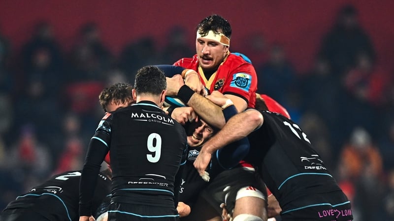 Tom Ahern (centre) starred in the six-try win