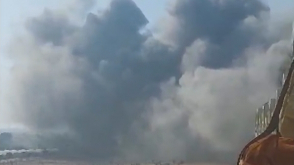 Watch: Irish-Palestinian man films blast from window