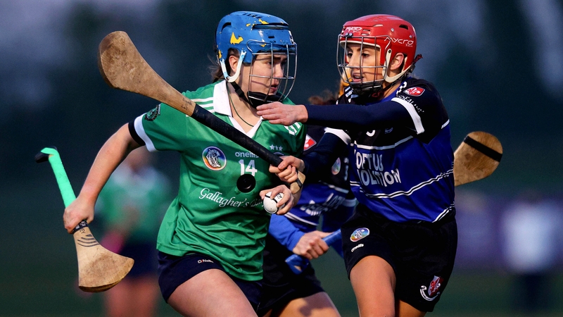 Sarsfields Galway's Siobhan McGrath and Niamh O'Callaghan of Sarsfields Cork