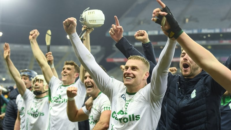 O'Loughlin Gaels players celebrate their Leinster Club SHC final win over Na Fianna