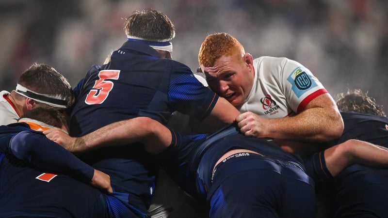 Ulster's World Cup winning debutant Steven Kitshoff in action against Edingburgh at Kingspan Stadium