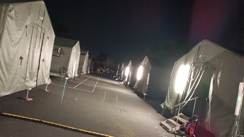 The Department of Integration said the tents in Dundrum (pictured) were 'better equipped' for the weather (File image)