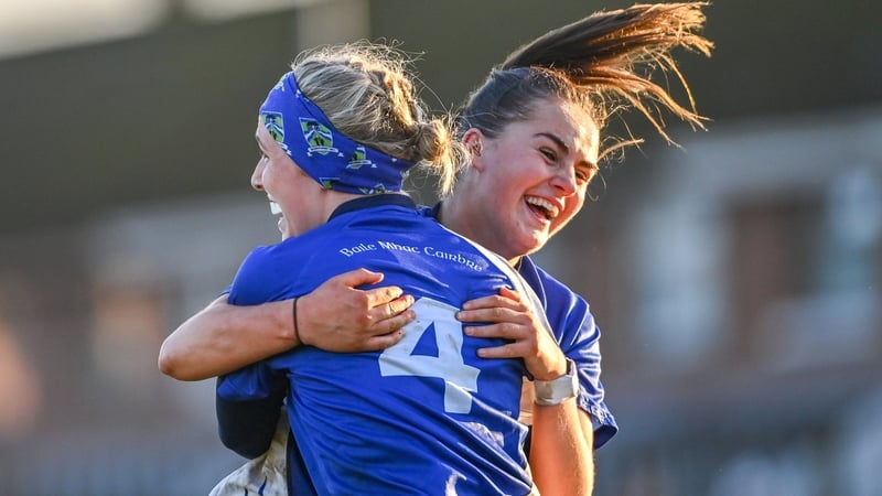 Grainne Carville, left, and Tiarna Grimes celebrate Ballymacarby's win at the full-time whistle