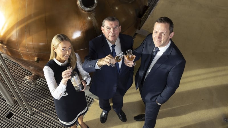 MD of Boann Distillery Patrick Cooney, AIB's Head of New Business Team Dublin and East, Joanna McFadden and AIB's Director, New Business in Dublin and East, Aidan Finnan
