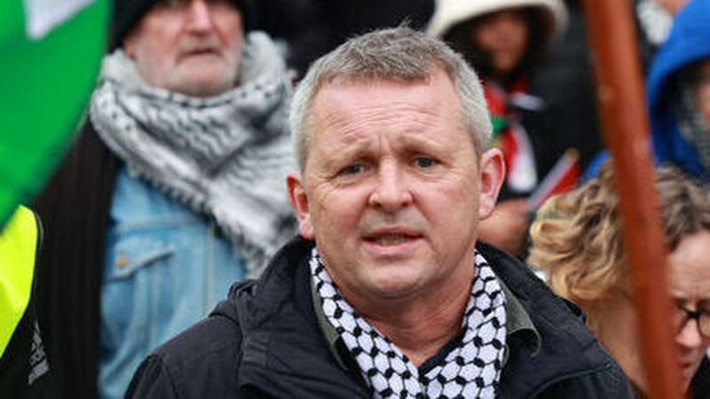 Richard Boyd Barrett at a Palestine solidarity rally on 2 December