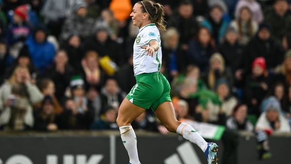 Katie McCabe celebrates her wonder goal against Northern Ireland