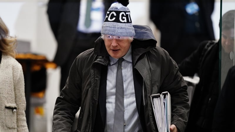 Boris Johnson leaving Dorland House in London, after giving evidence to the inquiry