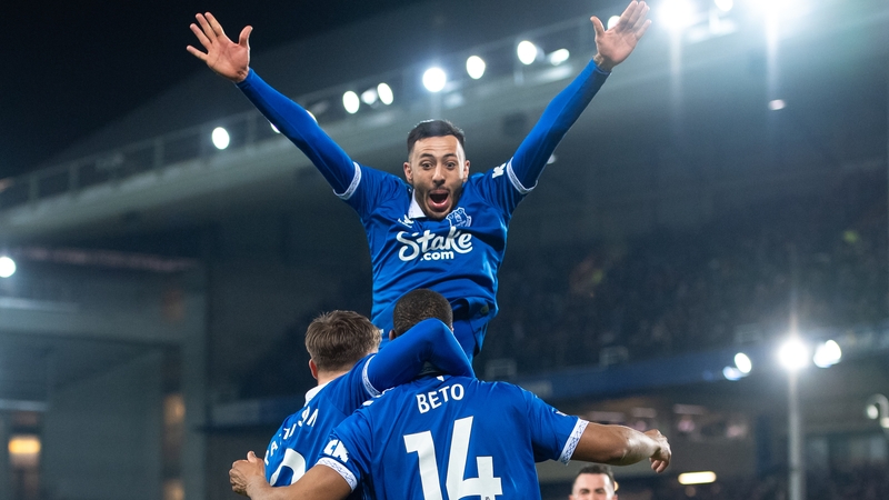Everton's Beto celebrates scoring his team's third goal against Newcastle United