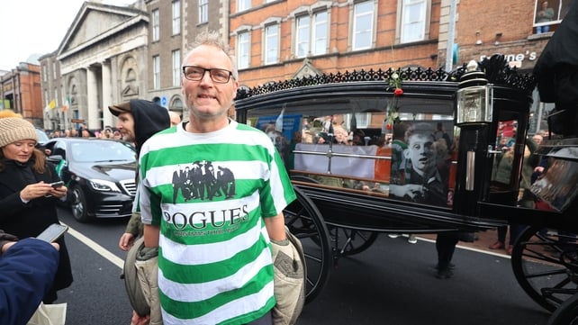 Tomas (no surname given) travelled from Sweden to attend the funeral; pictured on Westland Row
