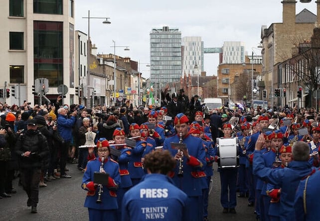 Fans sang along with the music of the Artane Band as they played Shane MacGowan's best-known songs (Pic: RollingNews.ie)
