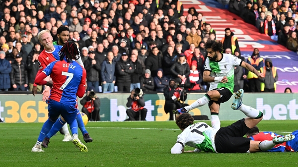 Mo Salah scoring Liverpool's equaliser