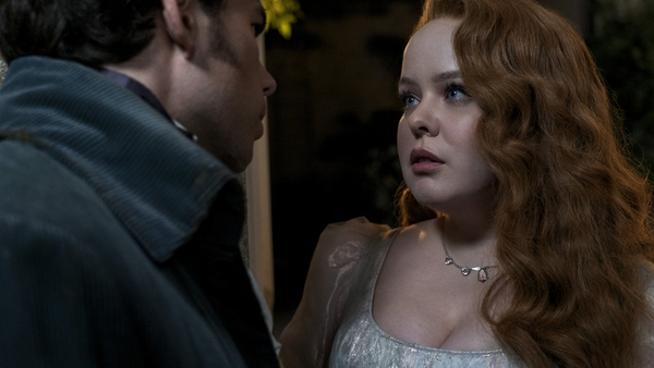 Luke Newton as Colin Bridgerton and Nicola Coughlan as Penelope Featherington in the upcoming new season of Bridgerton. Photo credit: Liam Daniel/Netflix
