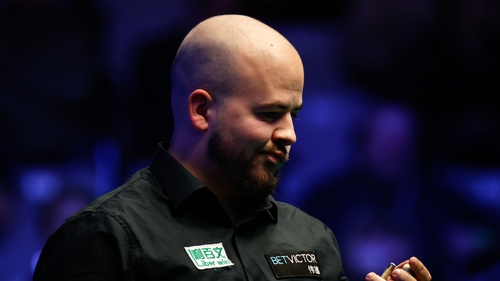 Luca Brecel reacts during his match against Martin O'Donnell