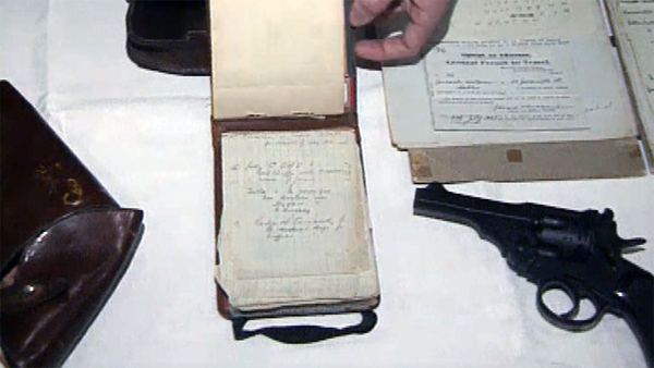 Michael Collins memorabilia on display at the National Museum of Ireland, 1993