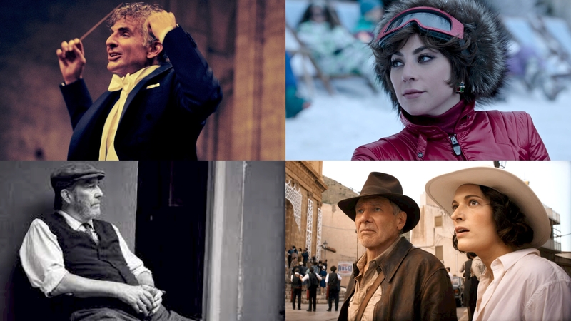 [Clockwise L-R] Maestro, House of Gucci, Indiana Jones And The Dial of Destiny and Belfast : just some of the films available to watch this Christmas