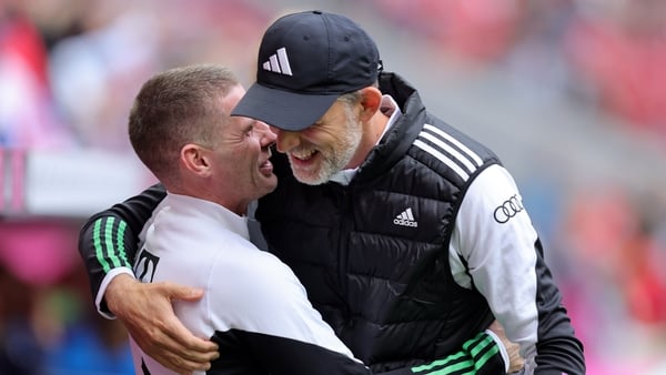 Thomas Tuchel brought Anthony Barry (L) onto his coaching staff when he took over at Bayern Munich in April