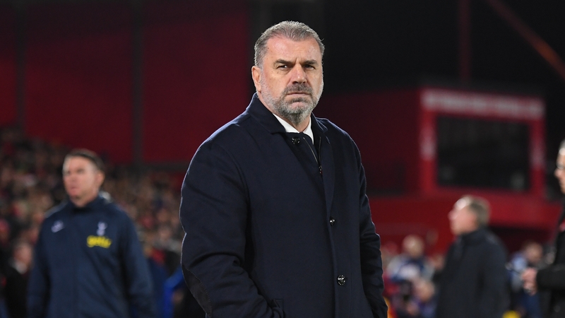 Ange Postecoglou looks on during Tottenham's 2-0 victory at Nottingham Forest on Friday night