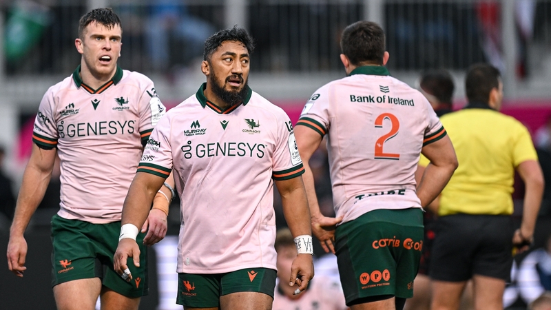 Bundee Aki looks dejected after Connacht's 55-36 defeat to Saracens on Saturday