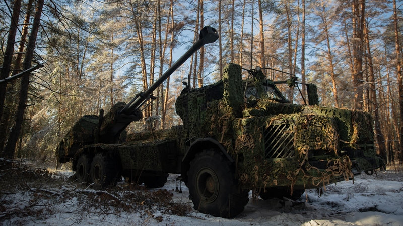 Ukraine military's Archer Artillery System stands ready to fire on Russian positions in Donetsk Oblast