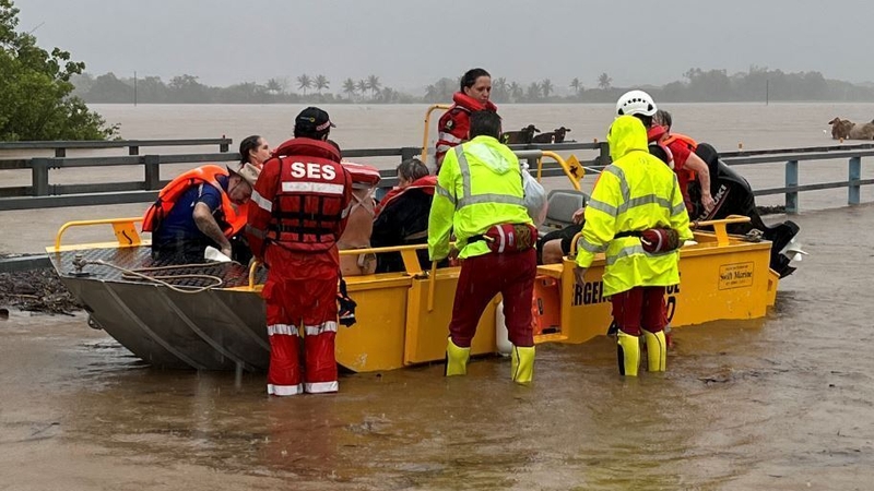 Search and rescue operations in the flooded part of Queensland, Australia