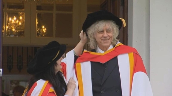 Marian Keyes and Bob Geldof receive honorary doctorates at the University of Limerick, 2019