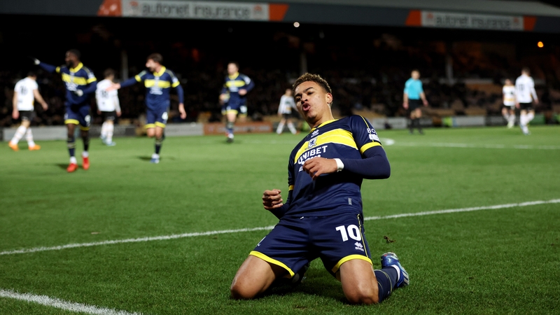 Morgan Rogers celebrates his goal which helped Middlesbrough reach the last four