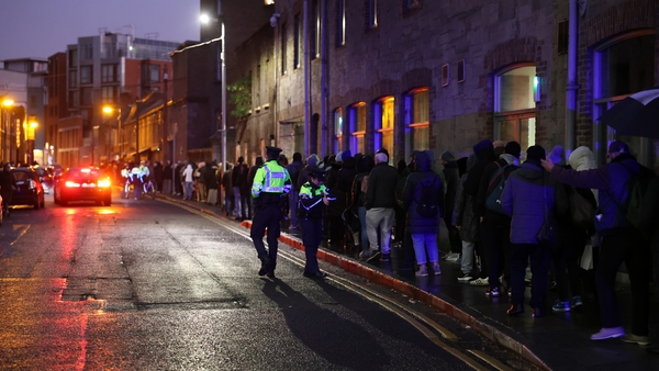 People queuing outside the charity's centre on Bow Street for the vouchers (Pics: Rollingnews.ie)