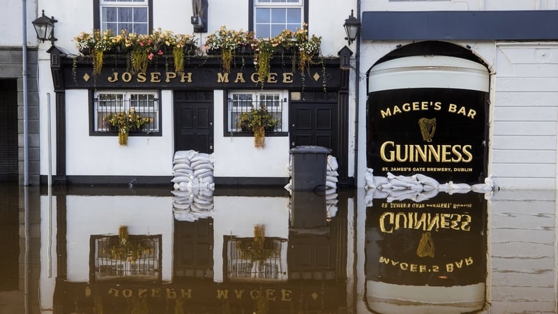 Heavy flooding outside a premises in Newry Town in late October (File Photo)