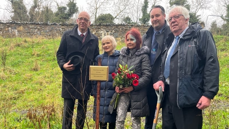 L-R: German Ambassador to Ireland, Cord Meier-Klodt; honorary German consul to NI, Marion Lübbeke; Tanya Williams-Powell; Kenny Donaldson, SEFF victims group; former RUC officer, Alan Simpson