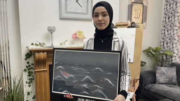 Heba Haj Habo has created a series of painting depicting her family's journey from Syria to Ireland